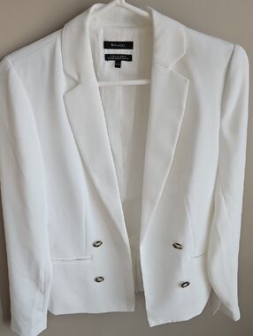 RW&CO. White Double-Breasted Blazer